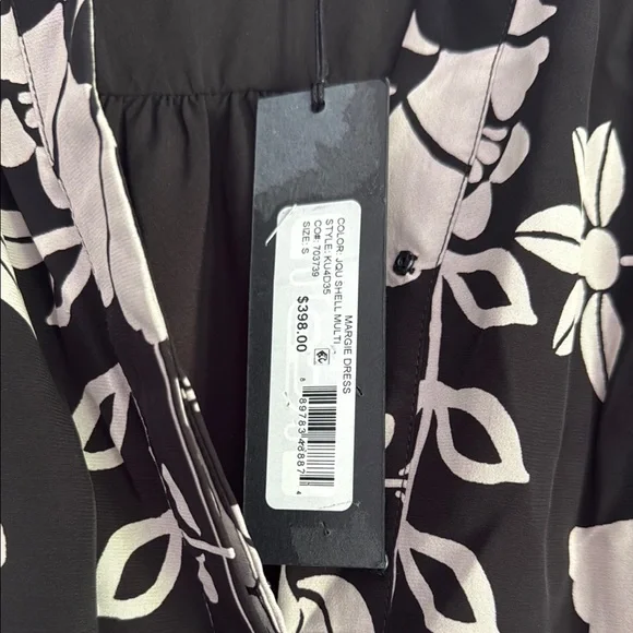 Kobi Halperin Black and Cream Floral Long Sleeve Dress - Picture 3 of 3